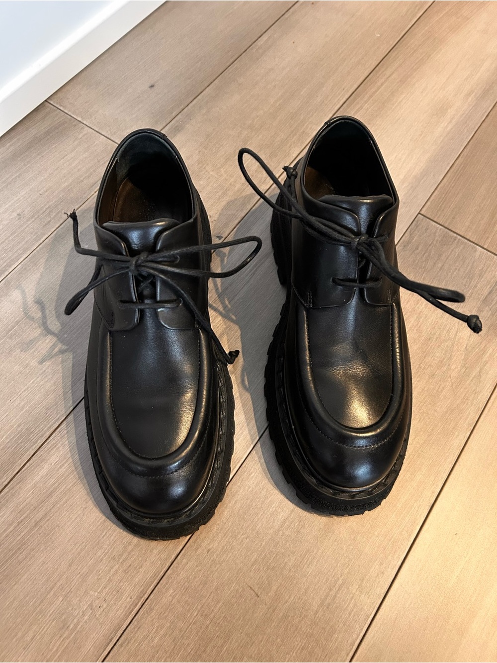 Marsell Black Leather Platform Lace-Up Shoes - Picture 2 of 3